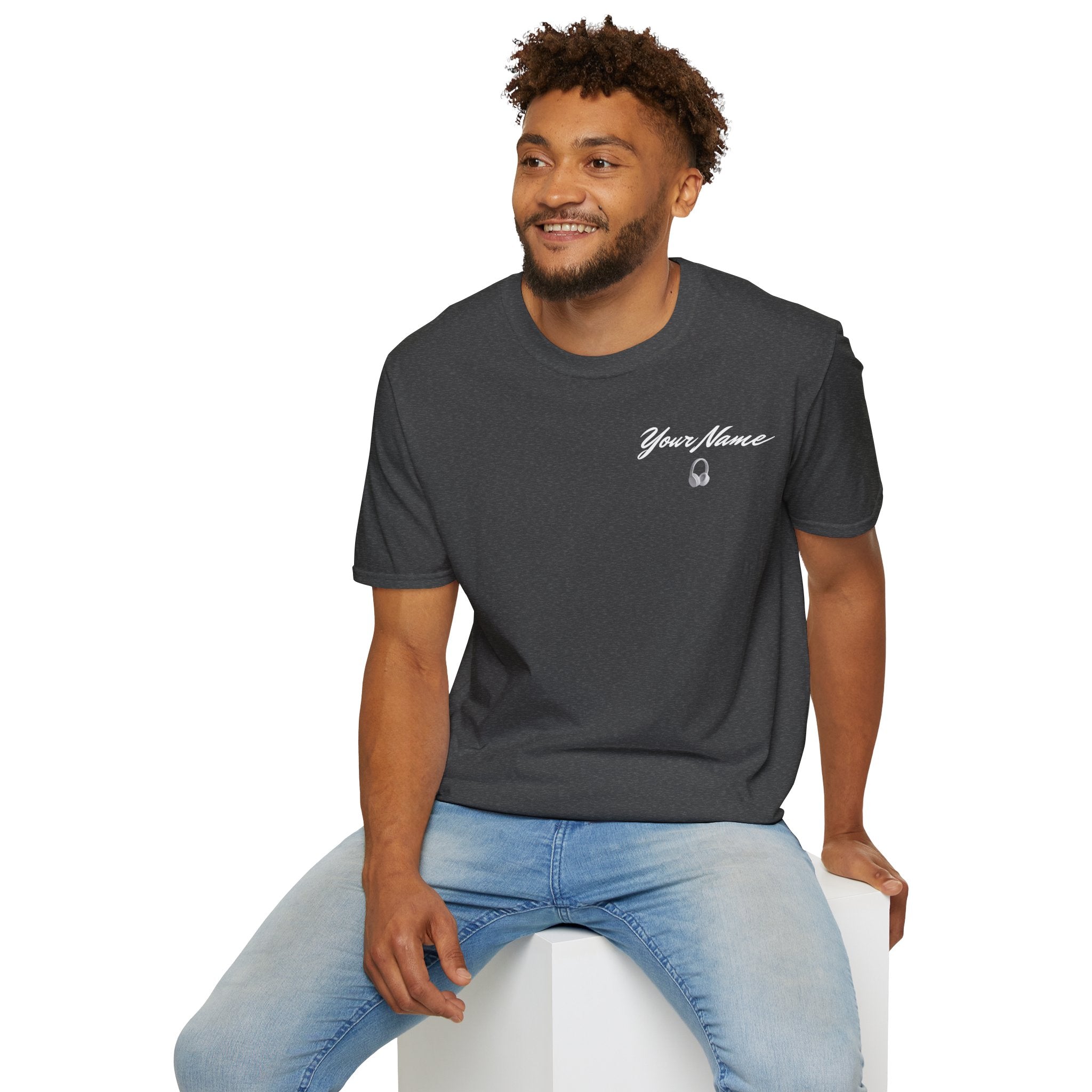 "DJ VAMP" 🎧Personalized Logo Tee – Bold, Loud, and Made to Move - QR